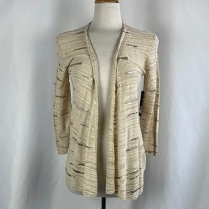 NIC & ZOE tan with silver cardigan